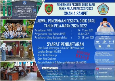  PPDB ONLINE SMA/SEDERAJAT DIMULAI 8-11 JUNI 2020